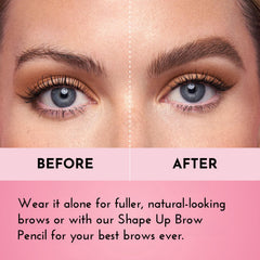 LAWLESS Hold Up Soft Set Brow Wax application closeup shows upward strokes for lift