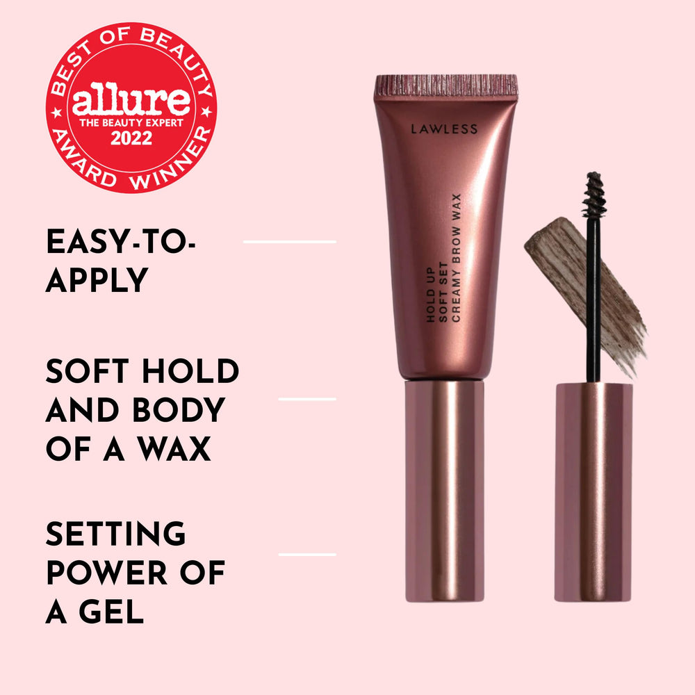 LAWLESS Hold Up Soft Set Brow Wax tinted finish enhances brows subtly