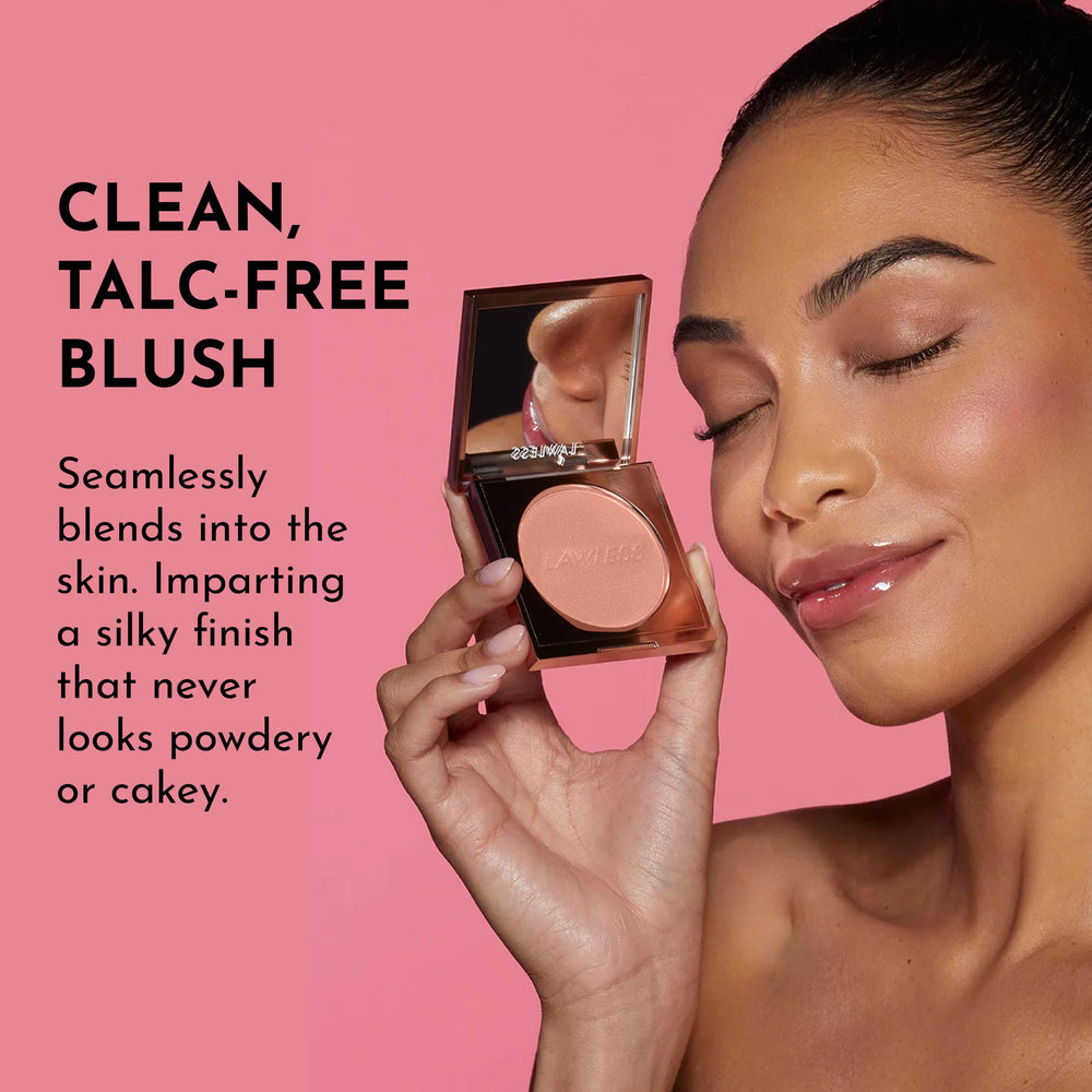 Apply LAWLESS Make Me Blush Daisy Pink with the brush for dimension.