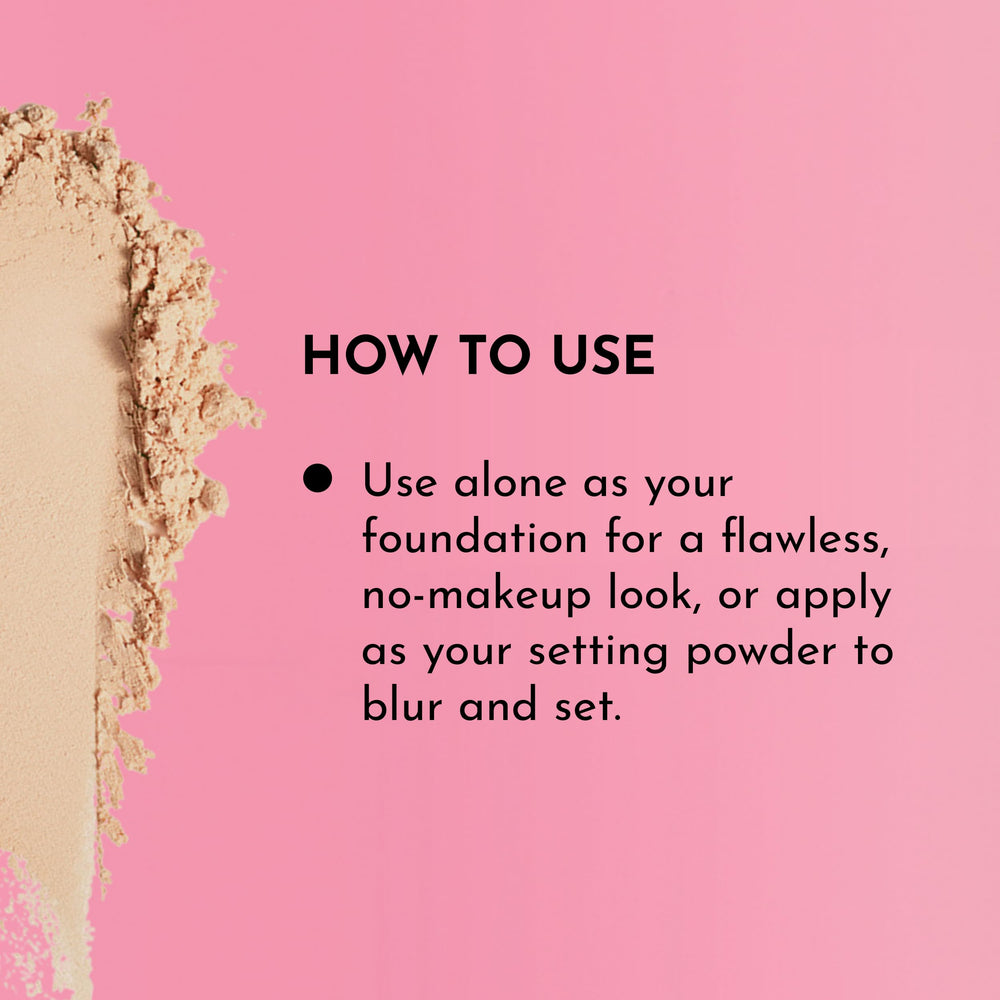Setting powder used to blur and set makeup for lasting wear