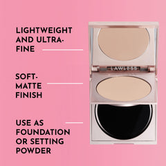 Ultra-fine powder with soft-focus matte finish on the skin