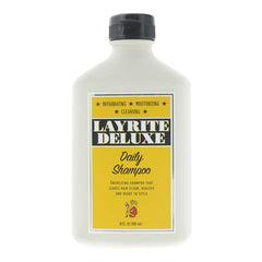 Layrite Daily Shampoo bottle pour shows cleansing action for refreshed, easy-to-style hair