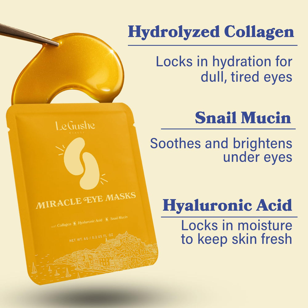 Hyaluronic acid-rich LE GUSHE patches for deep moisture around eyes