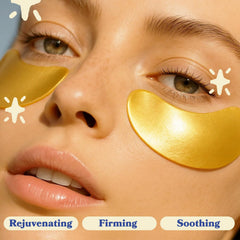LE GUSHE Gold Under Eye Patches suit sensitive skin while reducing puffiness.