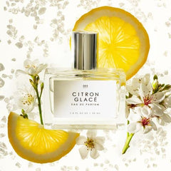 Le Monde Gourmand Citron Glacé jasmine note close-up with lemon balance.