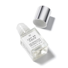 Le Monde Gourmand Coconut Milk Perfume Oil label closeup highlights branding