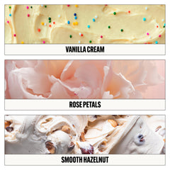 Le Monde Gourmand Confetti Dore spray action demonstrates easy application.