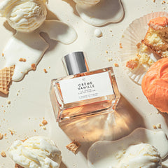 Le Monde Gourmand Crème Vanille packaging highlights amber accents.