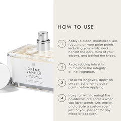 Le Monde Gourmand Crème Vanille bottle silhouette conveys luxury and comfort.