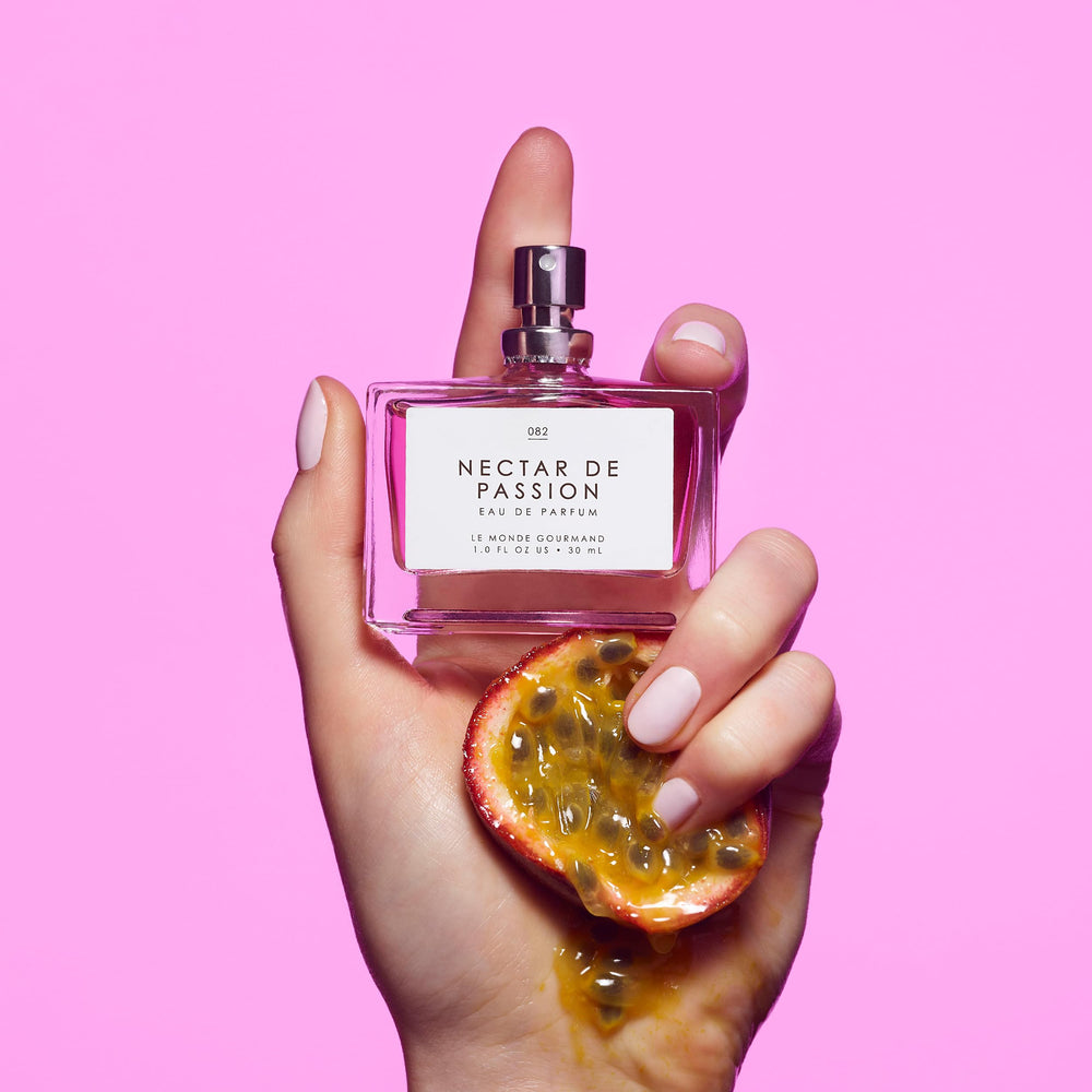 Le Monde Gourmand Nectar of Passion packaging setup suggests gifting appeal.