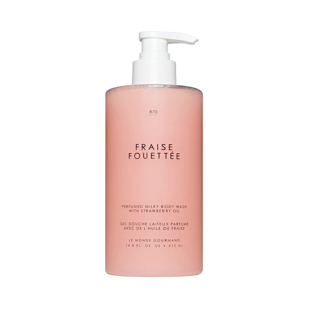 Le Monde Gourmand Strawberry Whipped milky body wash with pump for easy application