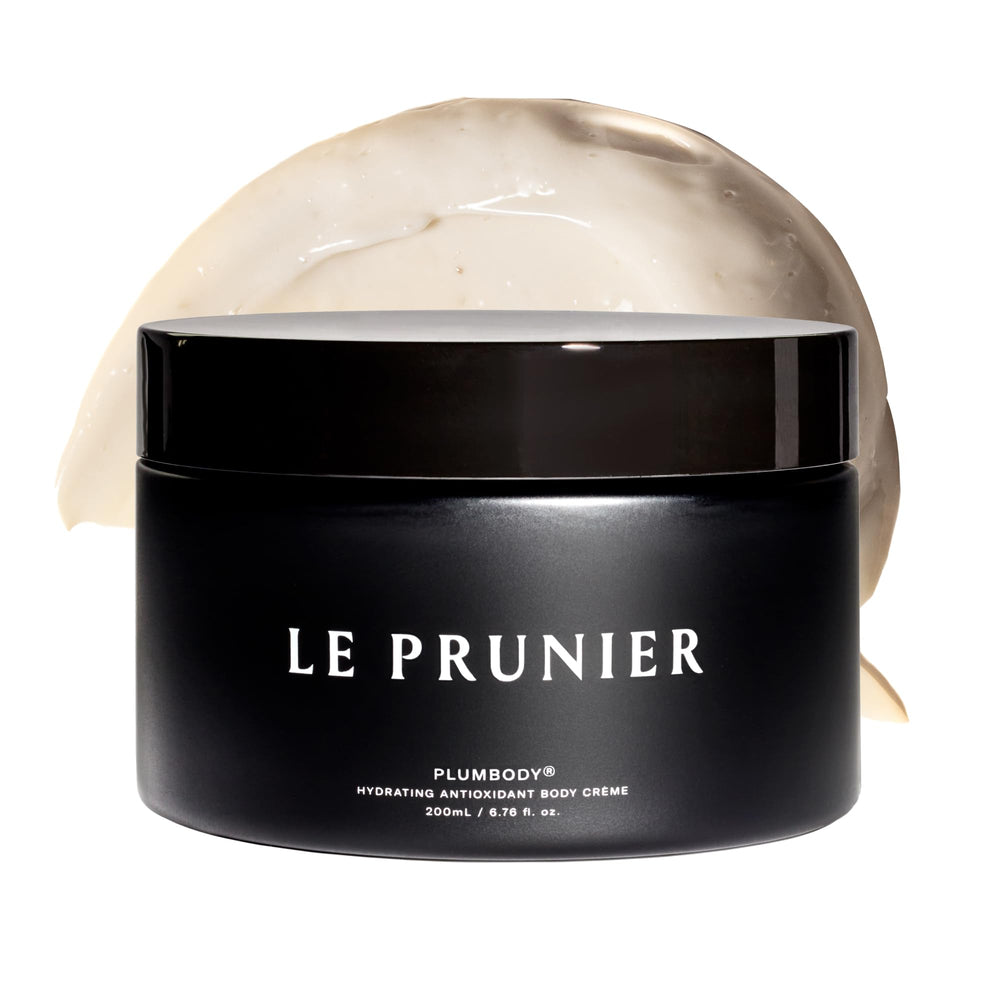 Le Prunier Plumbody bottle close-up showing premium hydration and clean vegan formula