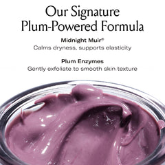 Le Prunier Plumtox texture close-up highlights exfoliating grains and gentle action