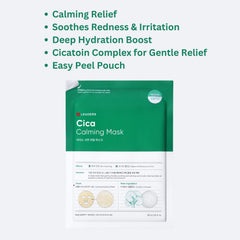 LEADERS Cica Calming Mask being applied to the face for soothing relief