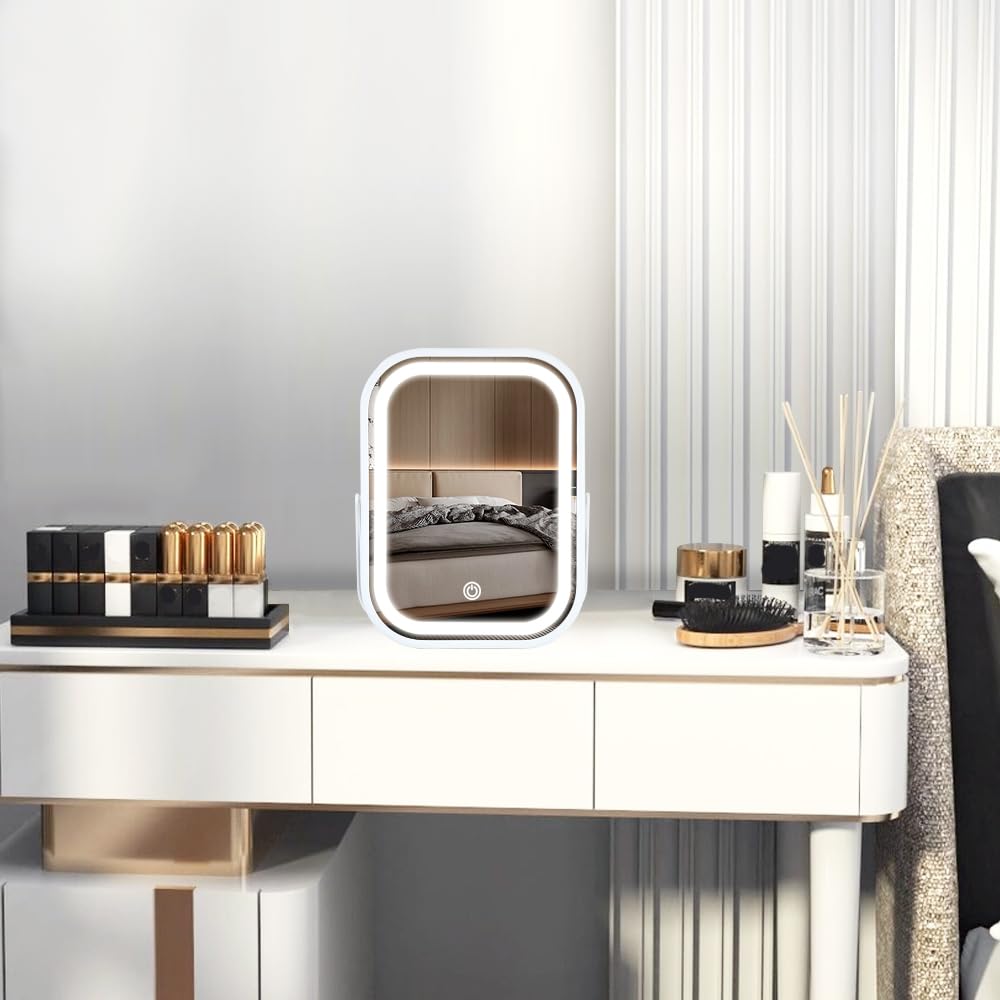 Leadzones lighted makeup mirror enhances routines at home or away.