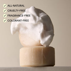 Leaf Shave soap bar foamy lather in hand demonstrating smooth glide