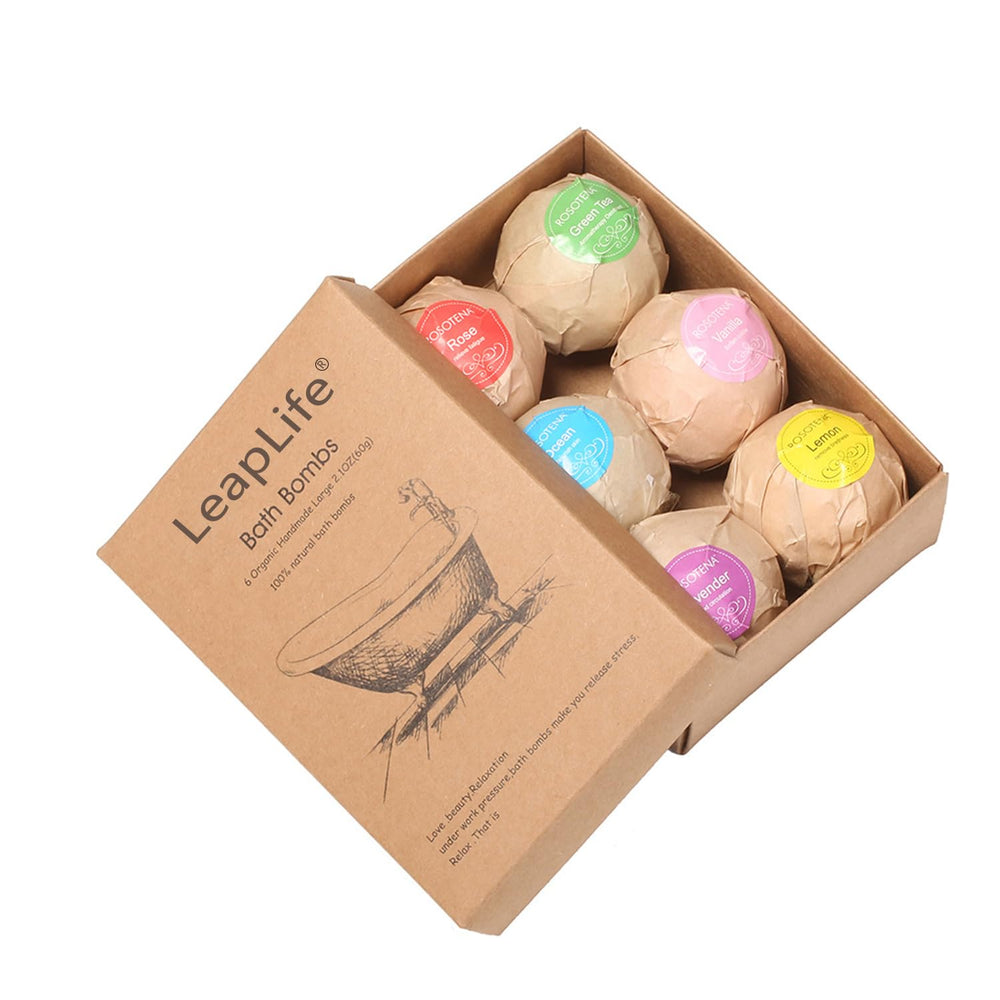 LeapLife bath bombs lemon: uplifting scent for a refreshing, spa-like bath.