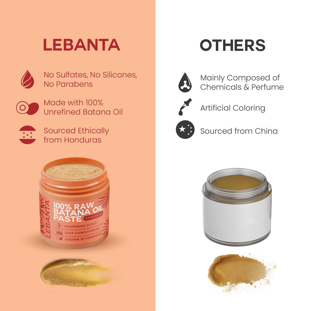 Lebanta Batana Oil packaging conveys earthy aroma and natural quality.