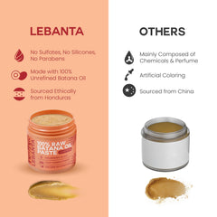 Lebanta Batana Oil packaging conveys earthy aroma and natural quality.