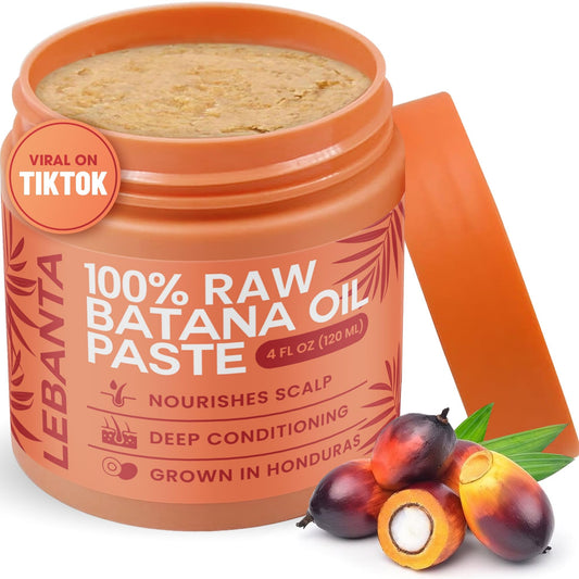 Lebanta Raw Batana Oil bottle shows premium conditioning for hair.