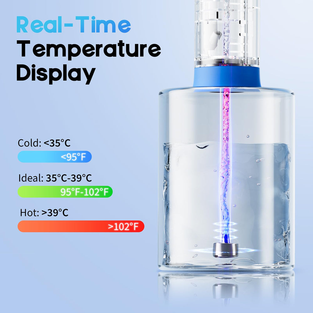 Lebbtl Ear Cleaner with digital temperature display ensures safe water temperature.