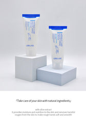 LEBELAGE hand cream pump bottle demonstrating easy, mess-free application