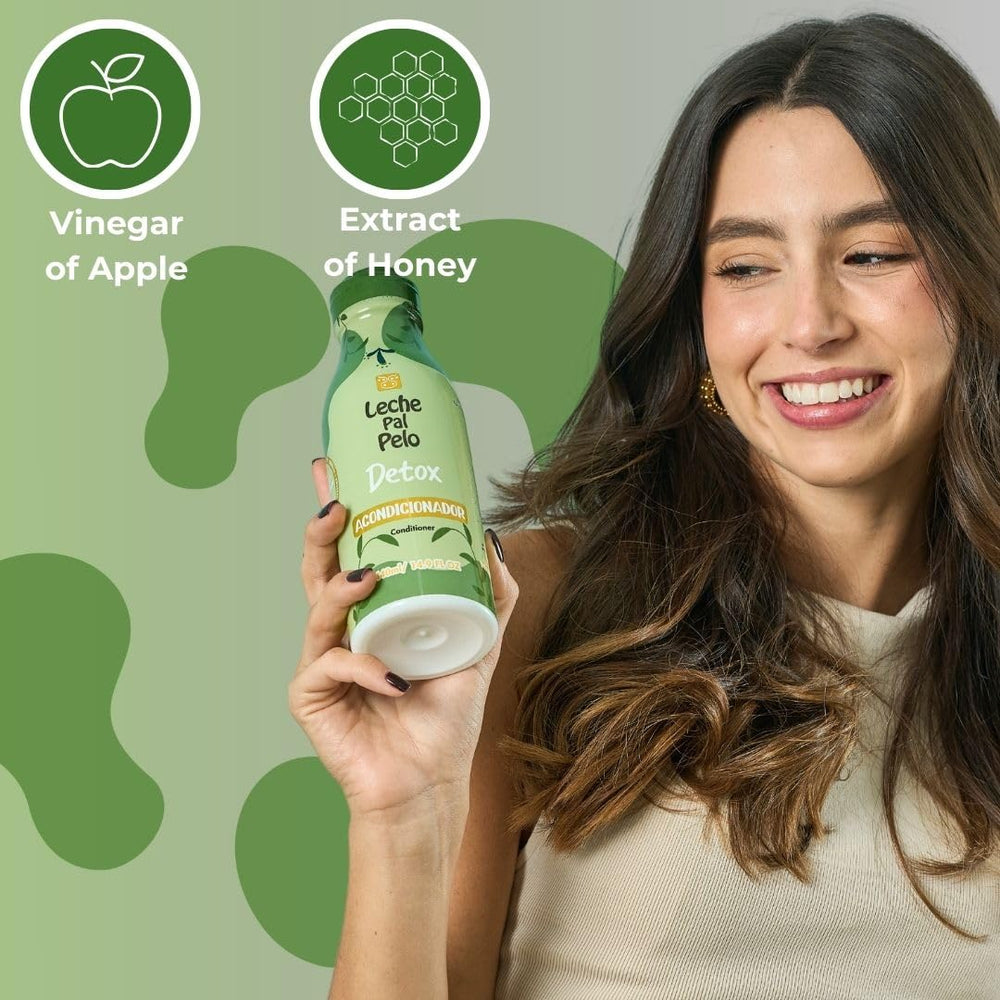 Application scene demonstrating detangling with detox conditioner.