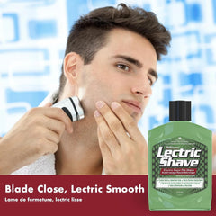 Lectric Shave Original gel-textured pre-shave seen being applied to skin.