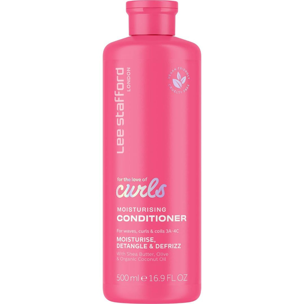 Lee Stafford For The Love Of Curls conditioner bottle front, defining curls without heaviness