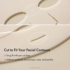 Leegeehaam Dr.Ceuracle mask's self-lifting hydrogel hugs the jawline for smooth contact.