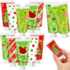 Leelosp 12-piece Christmas hand cream set in red and green packaging for gifting and on-the-go moisture.