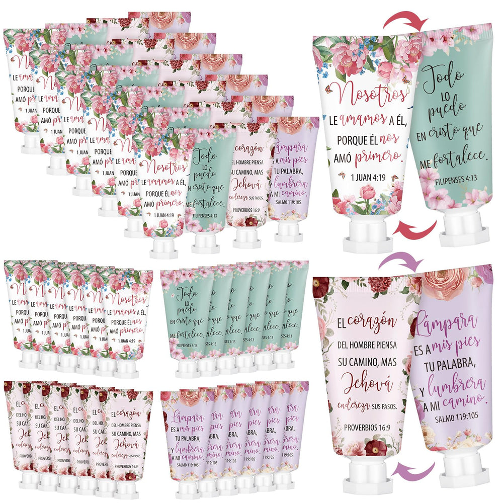 Leelosp 48-piece hand cream gift set featuring Bible verses and floral design for gifting