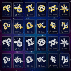 Leelosp zodiac nail charms gold collection close-up shine for jewelry making