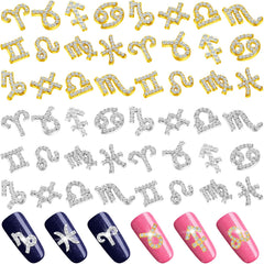 Leelosp zodiac nail charms silver collection close-up for nail art inspiration