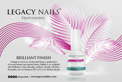 Legacy Nails BRILLANT FINISH Gel Top Coat at home delivering salon-quality results