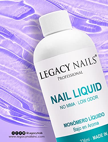 Legacy Nails natural nail support with liquid monomer.
