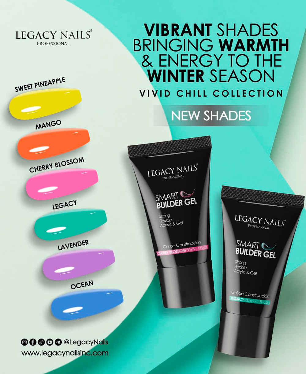 Legacy Nails Smart Builder Gel brush applying to nail surface for precise sculpting.