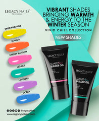 Legacy Nails Smart Builder Gel brush applying to nail surface for precise sculpting.