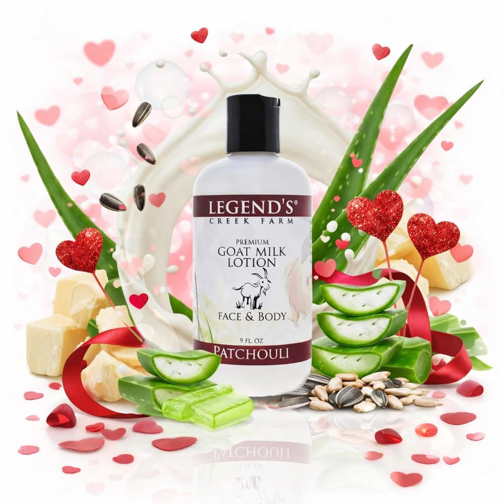 Legend's Creek goat milk lotion smooth texture for quick, non-greasy absorption.