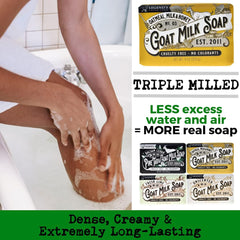 Legends Creek Goat Milk Soap on body post-shower for soft, nourished skin.