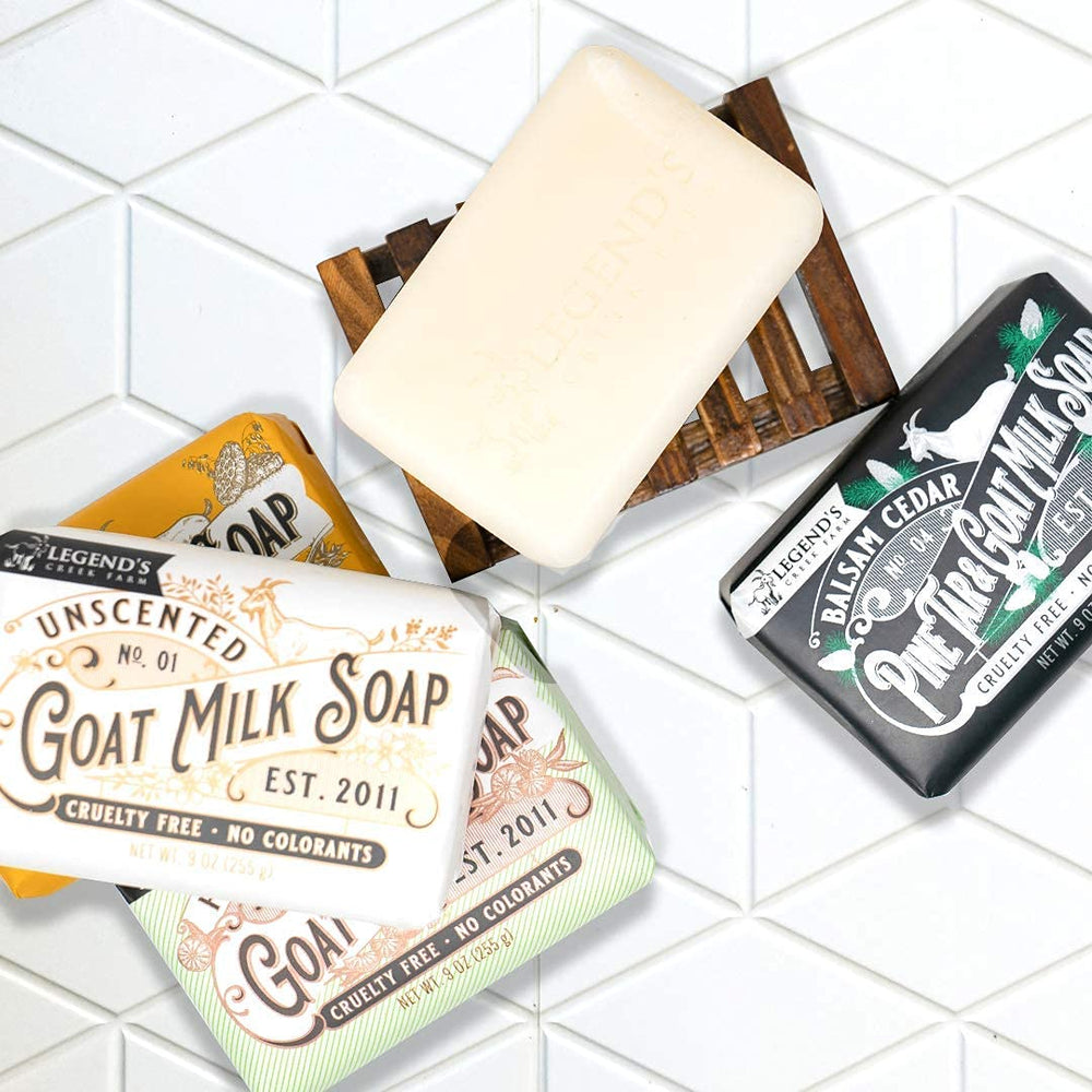 Legend's Creek Goat Milk Soap natural ingredients indicate purity for sensitive skin