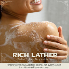 LEMAITRE glycerin soap bar closeup shows smooth, translucent texture for mild, skin-friendly cleansing.