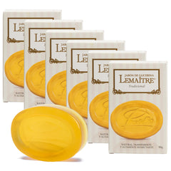 LEMAITRE glycerin soap packaging highlights vegan, cruelty-free bar for everyday gentle cleansing.