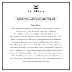 Le Mieux Pomegranate Massage Cream texture spreads evenly, leaving skin hydrated.