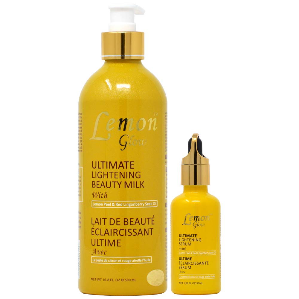 Lemon Glow Combo 1 lotion and serum duo for radiant, hydrated skin on face and body