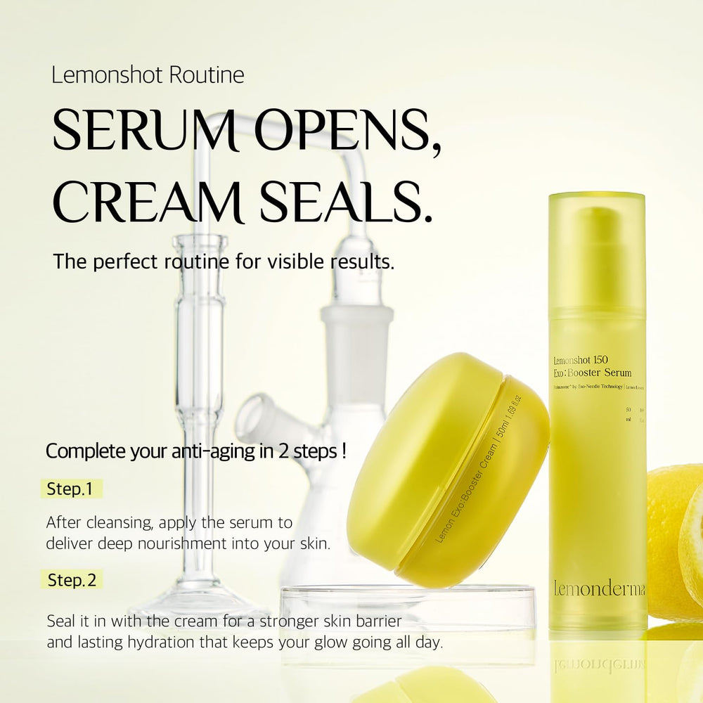 Lemonderma Lemonshot 150 Exo packaging: sleek design for a clean beauty ritual.