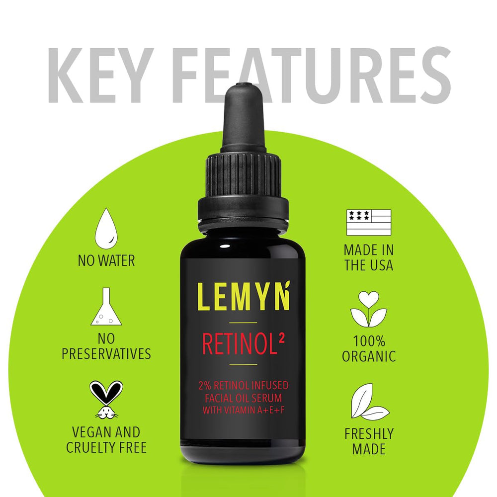 Freshly made Lemyn Organics Retinol2 serum in Santa Barbara facility