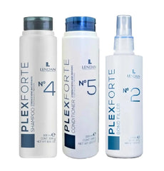 Lendan Plex Forte Start Kit bottle emphasizing hair repair after chemical treatments