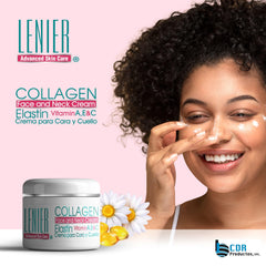 Lenier Collagen and Elastin Face Cream packaging on shelf suggesting premium, sulfate-free formula.