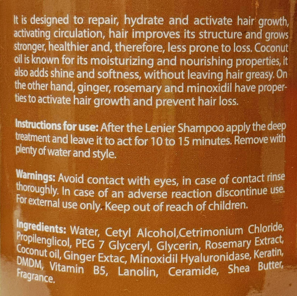 Lenier Crece Mas Treatment cream for easy application and volumizing routine.